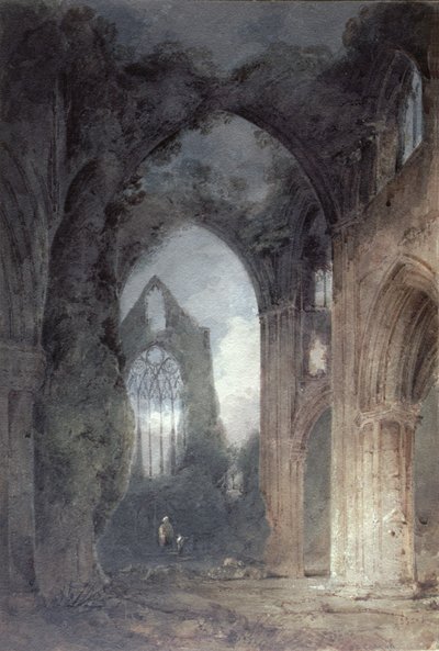 Tintern Abbey bij maanlicht door John Sell Cotman